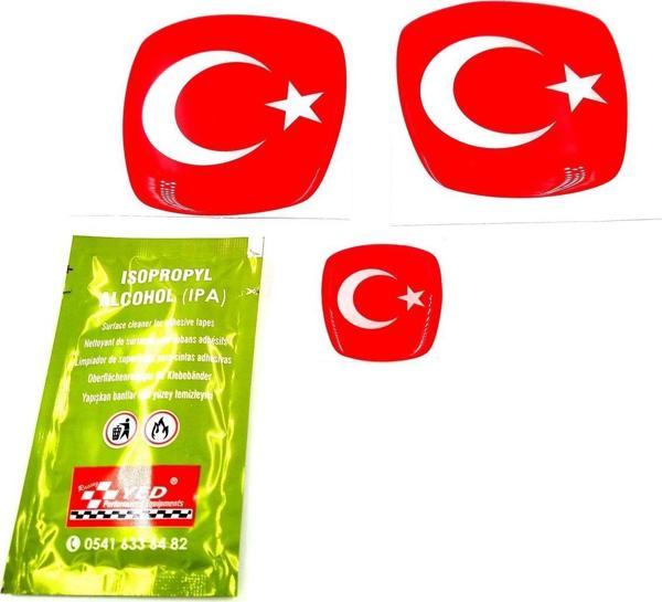 Protec Doblo Fiorino Uyumlu Üçlü Ay Yıldız Logo Seti Ön - Arka - Direksiyon - Image 1
