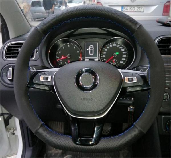 Protec Deri - Alcantara Model Dikişli Direksiyon Kılıfı - Image 1