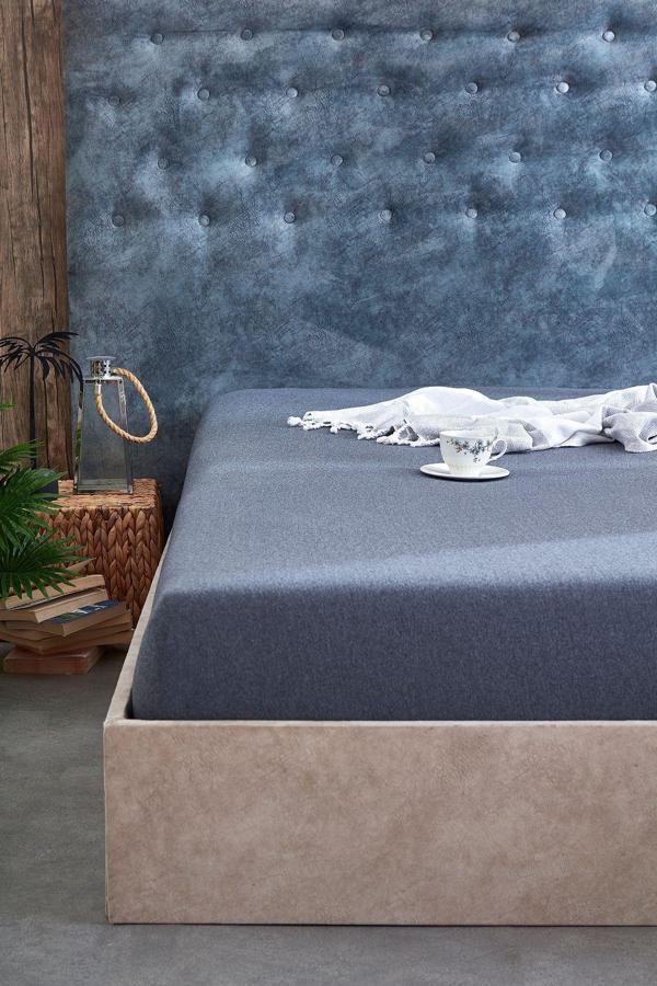 Medaillon Home Gri Tek / Çift Kişilik Penye Lastikli Çarşaf - Image 1