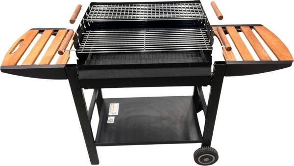 Padilon Çift Izgaralı Tekerlekli Açık Mangal Barbekü Ayarlanabilir Izgaralar - Image 1