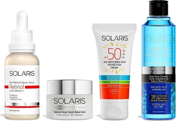 Solaris Avantaj Paketi Retinol Serum-Yaşlanma Karşıtı Krem-Yaşlanma Karşıtı Güneş Kremi-Tonik - Image 1