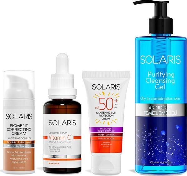 Solaris Aydınlatıcı Leke Kremi - C Vitamin Serum - Leke Karşıtı Güneş Kremi - Yüz Temizleme Jeli - Image 1