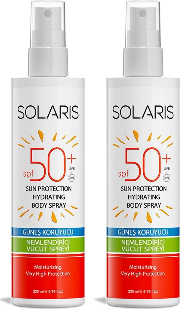 Solaris Güneş Koruyucu Sağlıklı Bronzlaşma Nemlendirici Vücut Spreyi Spf 50+ 200ml x 2 Adet - Image 1