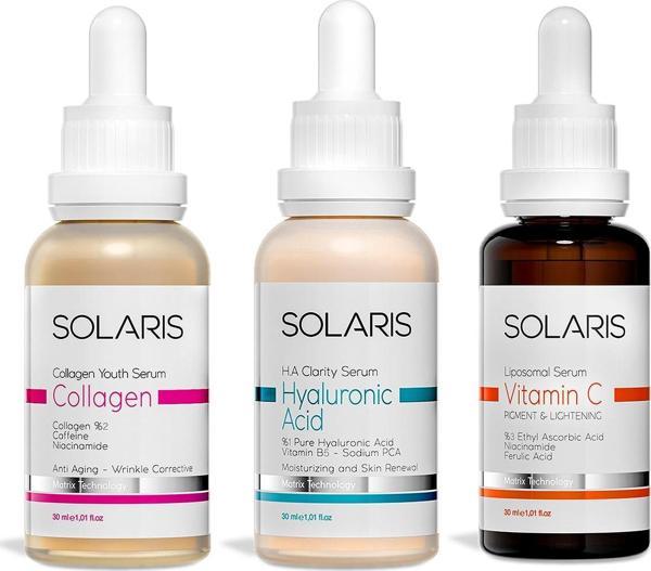 Solaris Kolajen Cilt Bakım Serumu+ Hyaluronic Acid Cilt Bakım Serumu+ C Vitamin Cilt Bakım Serumu - Image 1