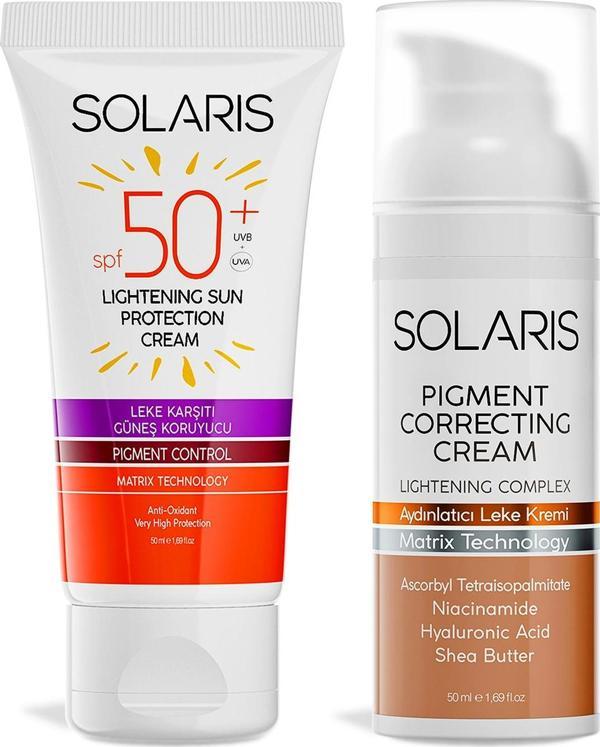 Solaris Leke Karşıtı SPF 50+ Güneş Koruyucu Krem 50 ml Ve Leke Karşıtı Aydınlatıcı Krem 50 ml - Image 1