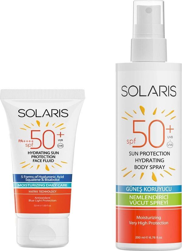 Solaris Tüm Cilt Tipleri İçin Güneş Kremi SPF 50+ (50 ml) Ve Güneş Koruyucu Krem Sprey SPF 50+ (200 ml) - Image 1
