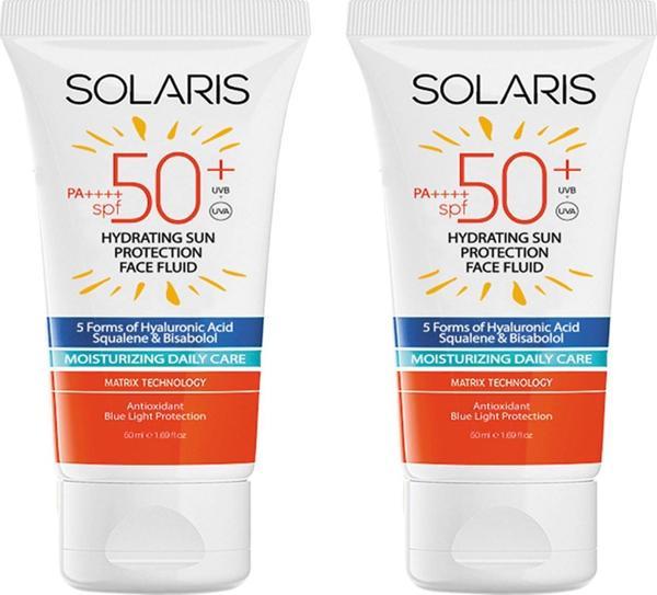 Solaris Tüm Cilt Tipleri İçin Nemlendirici Kolay Emilen Güneş Kremi SPF 50+ (50 ml) x 2 Adet - Image 1