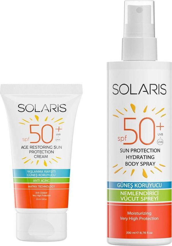 Solaris Tüm Cilt Tipleri İçin Yaşlanma Karşıtı Güneş Kremi SPF 50+ (50 ml) Ve Yüksek Koruyucu Sprey SPF 50+ - Image 1