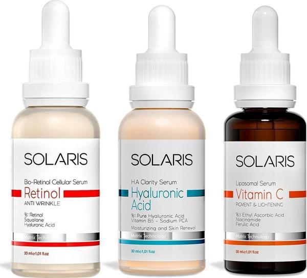 Solaris Yaşlanma Karşıtı Retinol Cilt Serumu Ve Hyaluronic Acid Cilt Serumu Ve C Vitamin Cilt Serumu - Image 1