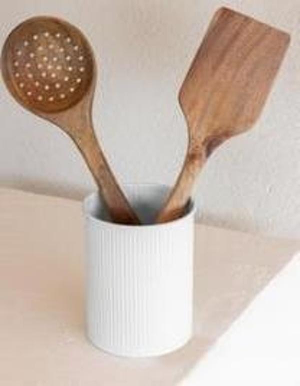 THE MİA STRİPE TEZGAH ÜSTÜ KAŞIKLIK BEYAZ 13*11 CM - Image 1