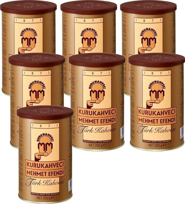 Kurukahveci Mehmet Efendi Türk Kahvesi 250Gr - Teneke - 7 Adet - Image 1