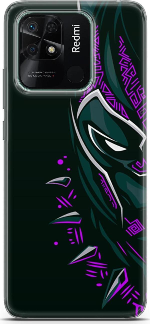 Miraksesuar Xiaomi Redmi 10c Uyumlu Kılıf Yapayzeka 2 Kara Panter Mor Kapak - Image 1