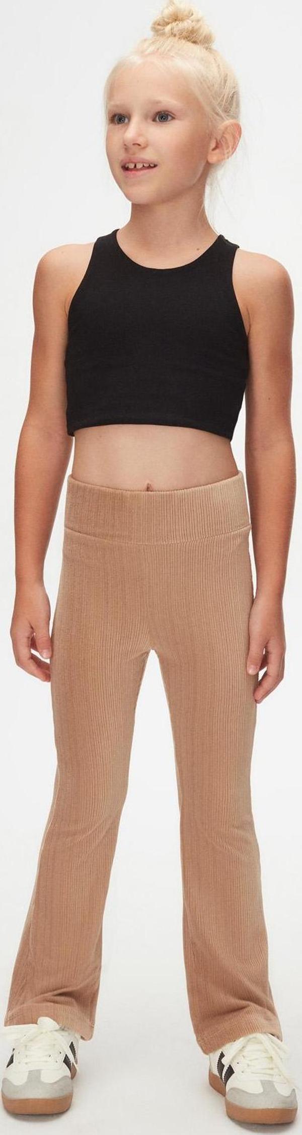 Bej Fitilli Kadife İspanyol Paça Pantolon - Image 1