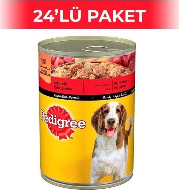 Pedigree Sığır Etli Konserve Köpek Maması 400 gr 24 Adet - Image 1