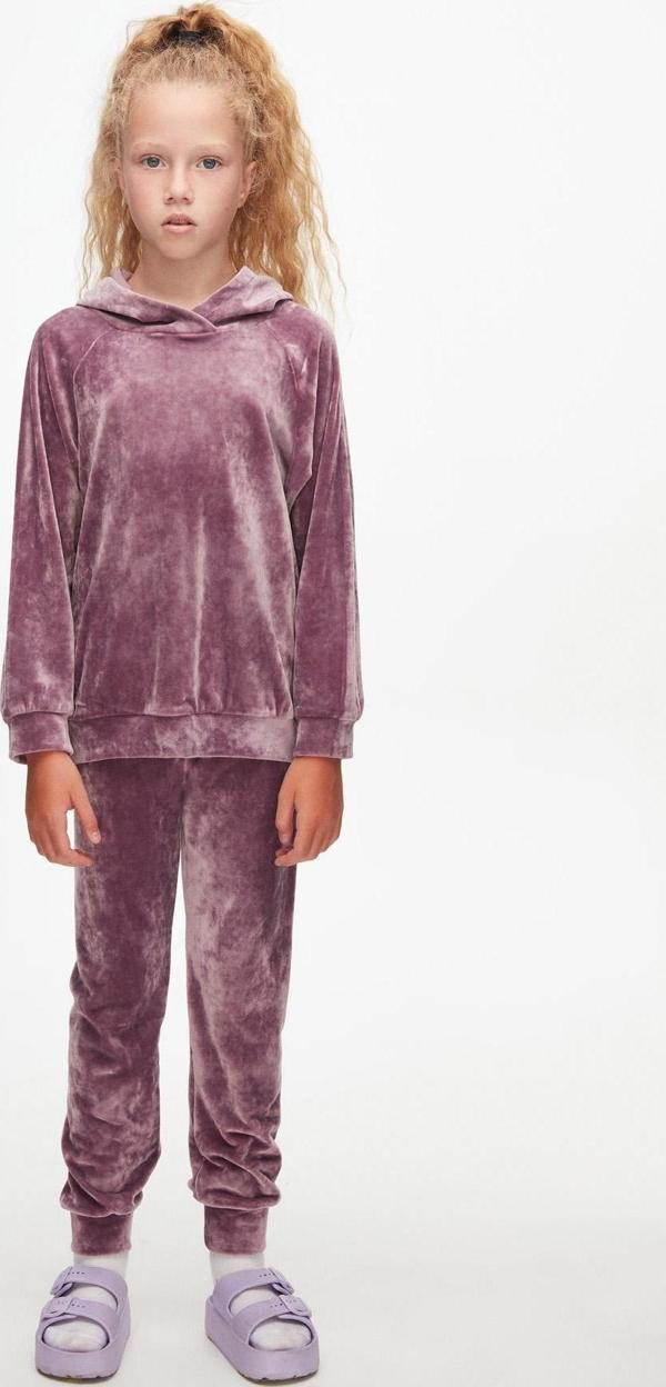 Gül Kurusu Kız Çocuk Kadife Alt Üst Takım - Image 1