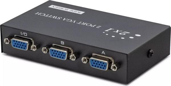 Vga Switch 54 Mhz 2 Giriş 1 Çikiş Butonlu Geçiş 2 Port HDX1280 - Image 1