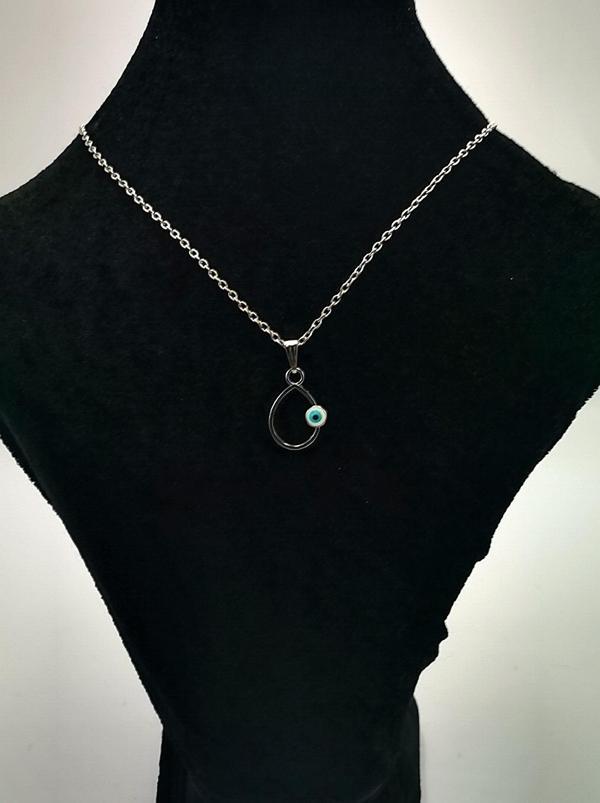 Çift Zİncirli  Gümüş Renk Figürlü Kolye - Image 1