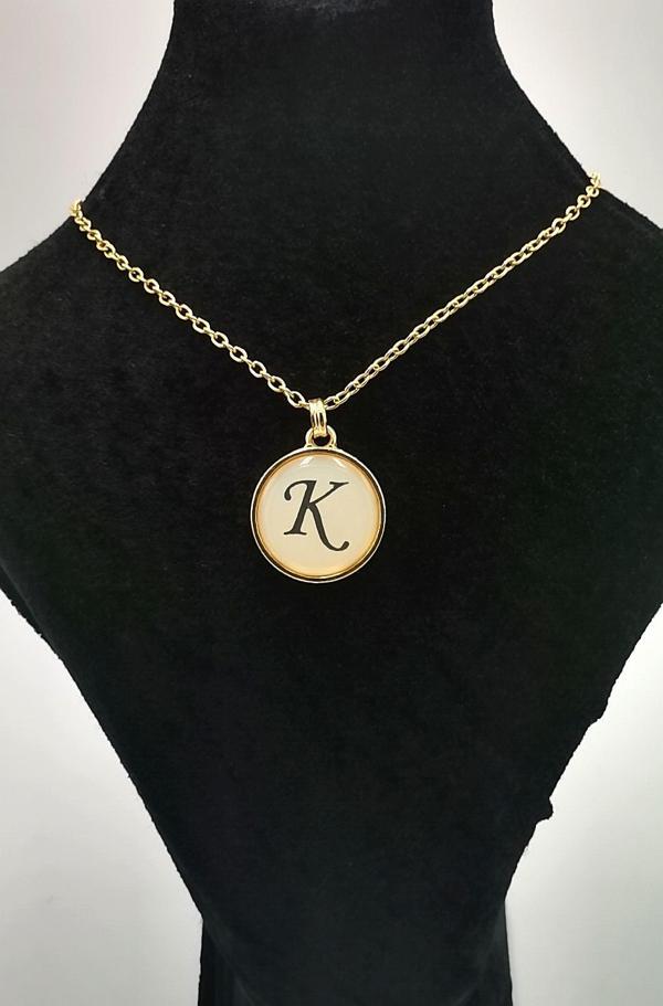 Gold Renk Büyük Boy Kararmaz ''K'' Harfli Kolye - Image 1