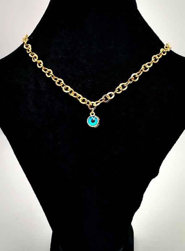 Gold Renk Zincir Figürlü Kararmaz Özel Tasarım Kolye - Image 1