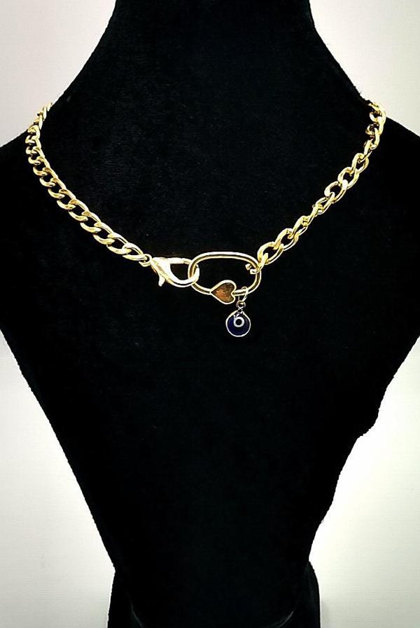 Gold Renk Zincir Figürlü Kararmaz Özel Tasarım Kolye - Image 1