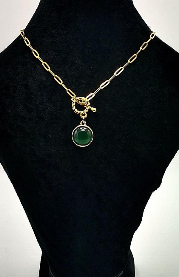 Gold Renk Zincir Figürlü Kararmaz Özel Tasarım Kolye - Image 1