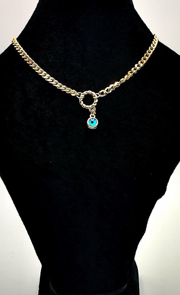 Gold Renk Zincir Figürlü Kararmaz Özel Tasarım Kolye - Image 1