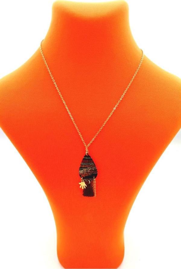 Gold Renk Zincir Figürlü Kararmaz Özel Tasarım Kolye - Image 1