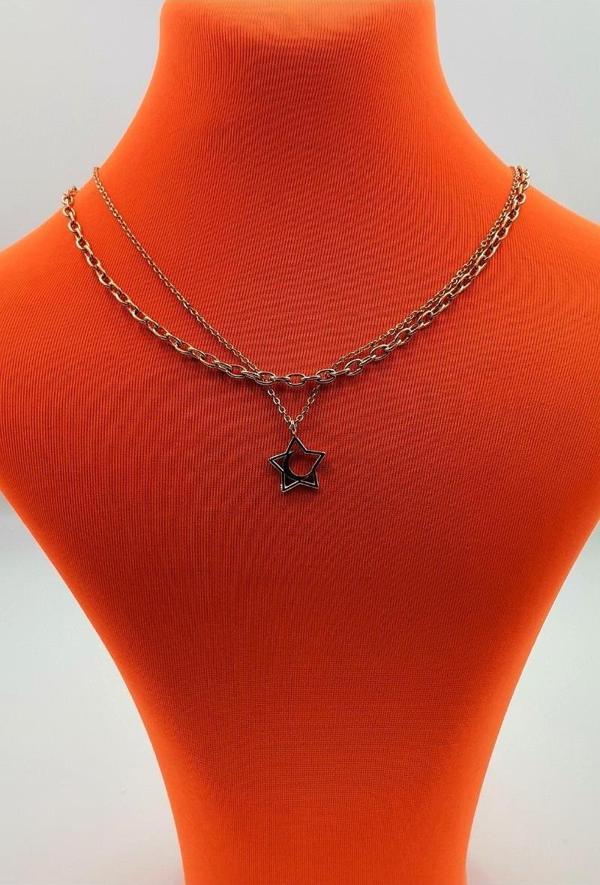 Gold Renk Zincir Figürlü Kararmaz Özel Tasarım Kolye - Image 1