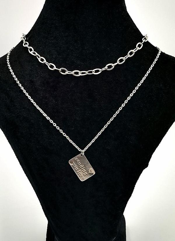 Gümüş Renk Zincirli Figürlü Karamaz Lüks Kolye - Image 1