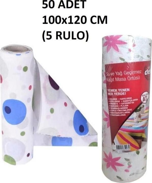 Kapris 100x120cm Kullan At Masa Örtüsü 12 Metre 50 Adet(5 Rulo) Ekonomik Set - Image 1