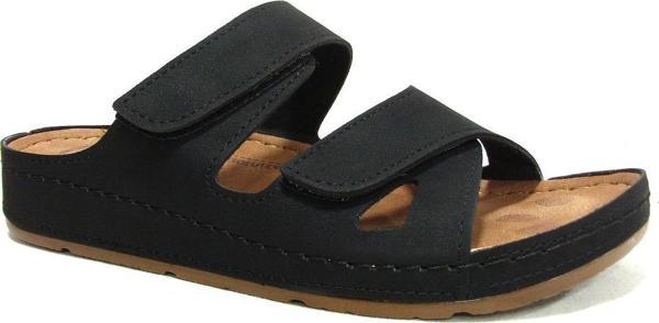Mulex Siyah Cırtlı Anatomik Comfort Terlik - Image 1