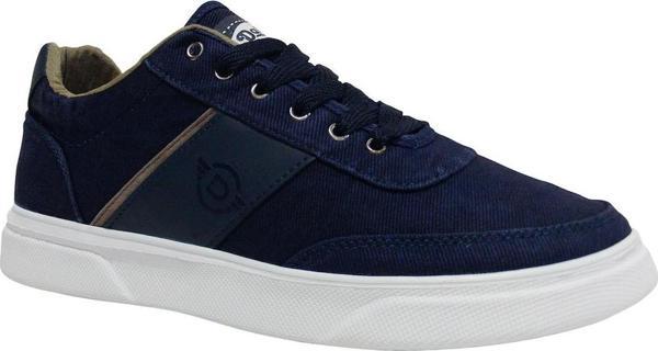 Dakırs Lacivert Beyaz Bağcıklı Keten Sneaker Spor Ayakkabı - Image 1