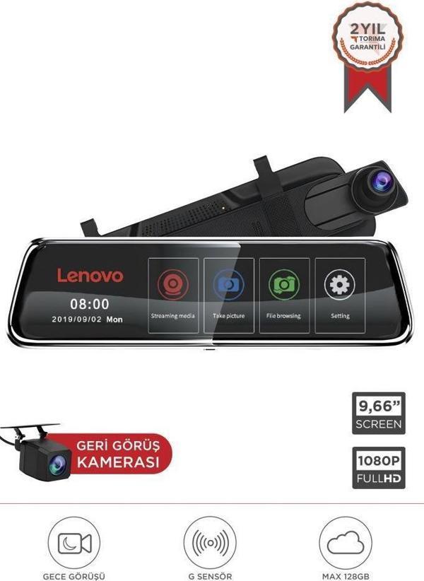 Lenovo V7/PLUS Siyah 1080P Araç içi 9.6inç Dokunmatik Dikiz Gece Görüşü Ön ve Arka Araç Kamerası - Image 1
