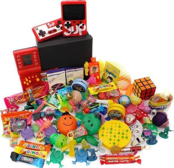 Nostaljik Bakkal Özel Gıda Ve Oyuncak Kutusu , Kırmızı Tetris Ve Atarili - Image 1