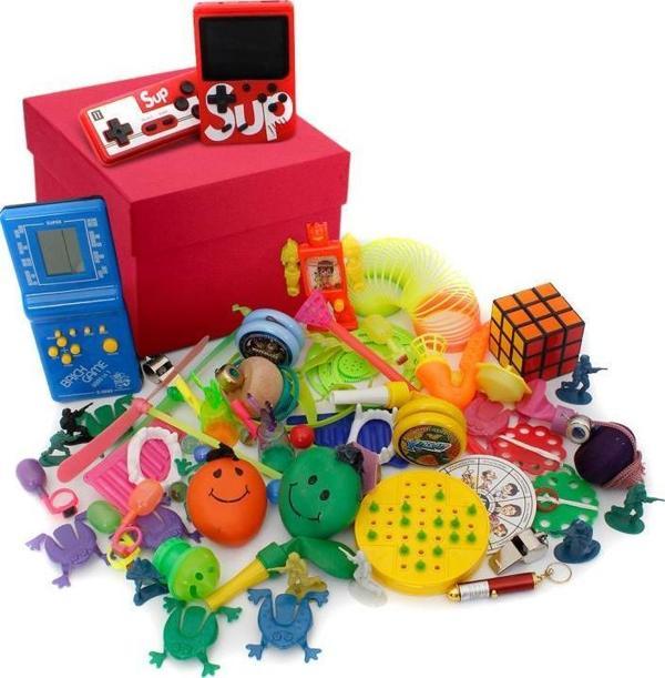 Nostaljik Hediye Özel Kırmızı Oyuncak Kutusu Mavi Tetris Ve Kırmızı Nostaljik Atari - Image 1