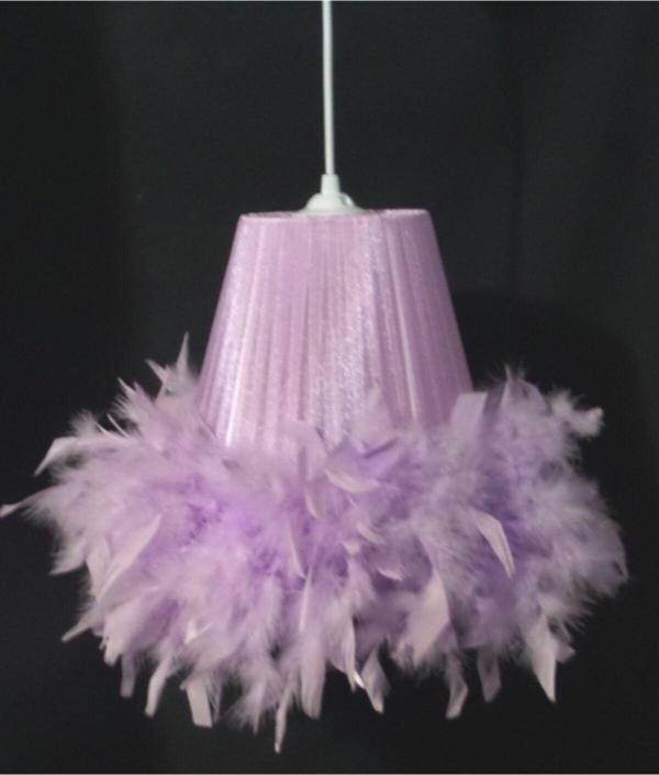 Tekay Aydınlatma Lila Tüylü Avize Çocuk Odası Bebek Odası Avizesi - Image 1