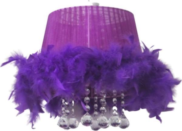 Tekay Aydınlatma Mor Tüylü Taşlı Yatak Odası Avize - Image 1