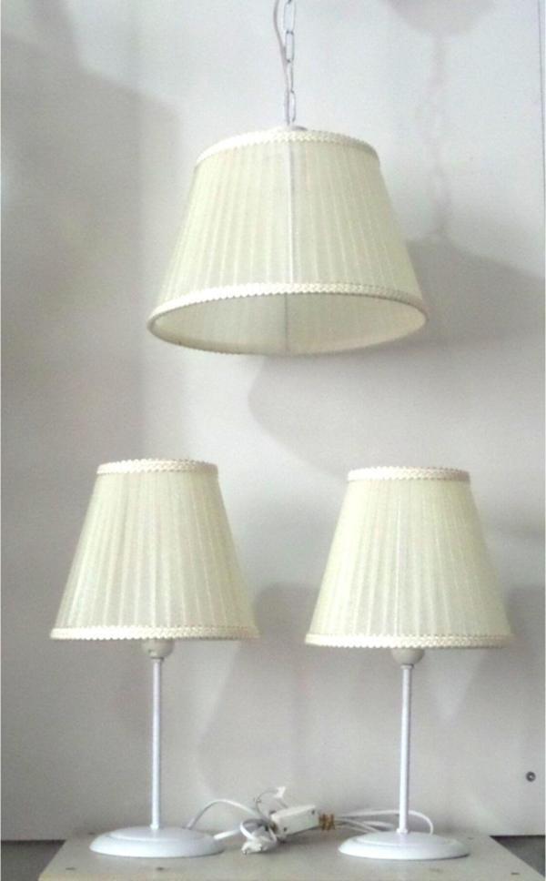 Tekay Aydınlatma Krem Yatak Odası Avize Abajur Takımı - Image 1