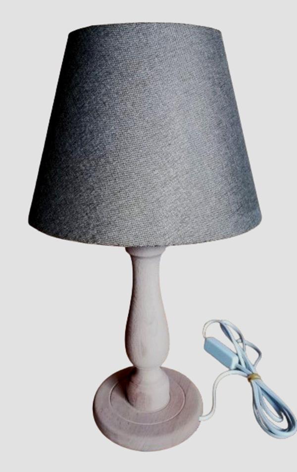 Tekay Aydınlatma Ham Ahşap Ayaklı Hasır Başlıklı Abajur - Image 1