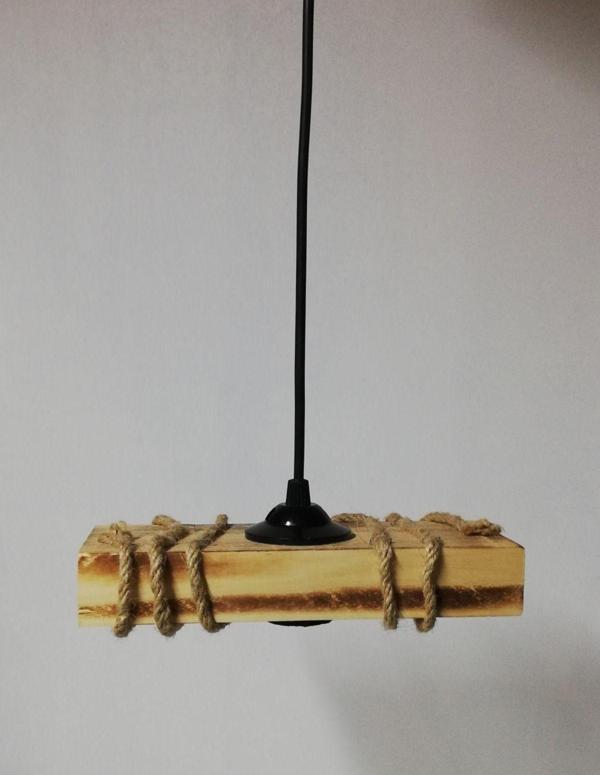 Tekay Aydınlatma Tekli Ahşap Sarkıt Tekli Ahşap Avize - Image 1