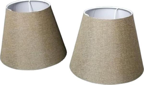 Tekay Aydınlatma 2 Adet Abajur Şapkası Alt Çap: 25 Cm Kumaş Başlık - Image 1