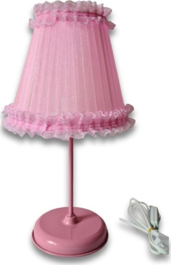 Tekay Aydınlatma Pembe Fırfırlı Yatak Odası Kız Çocuk Odası Abajur Pembe Ayaklı - Image 1