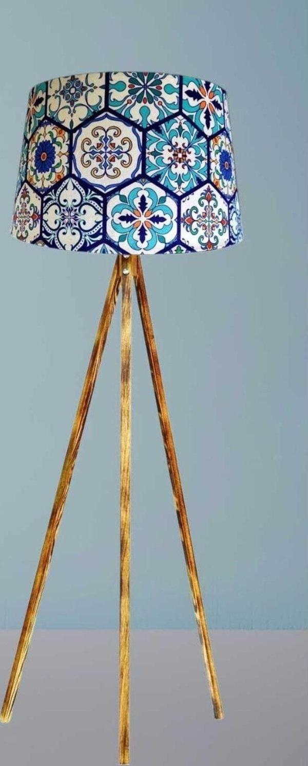 Tekay Aydınlatma Ahşap 3 Ayak Lambader - Image 1