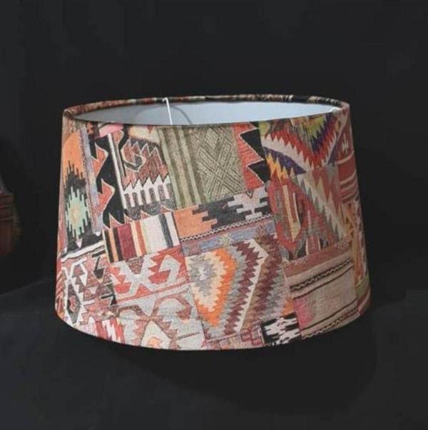 Tekay Aydınlatma Çul Kilim Desenli Lambader Başlığı 38 Çap - Image 1