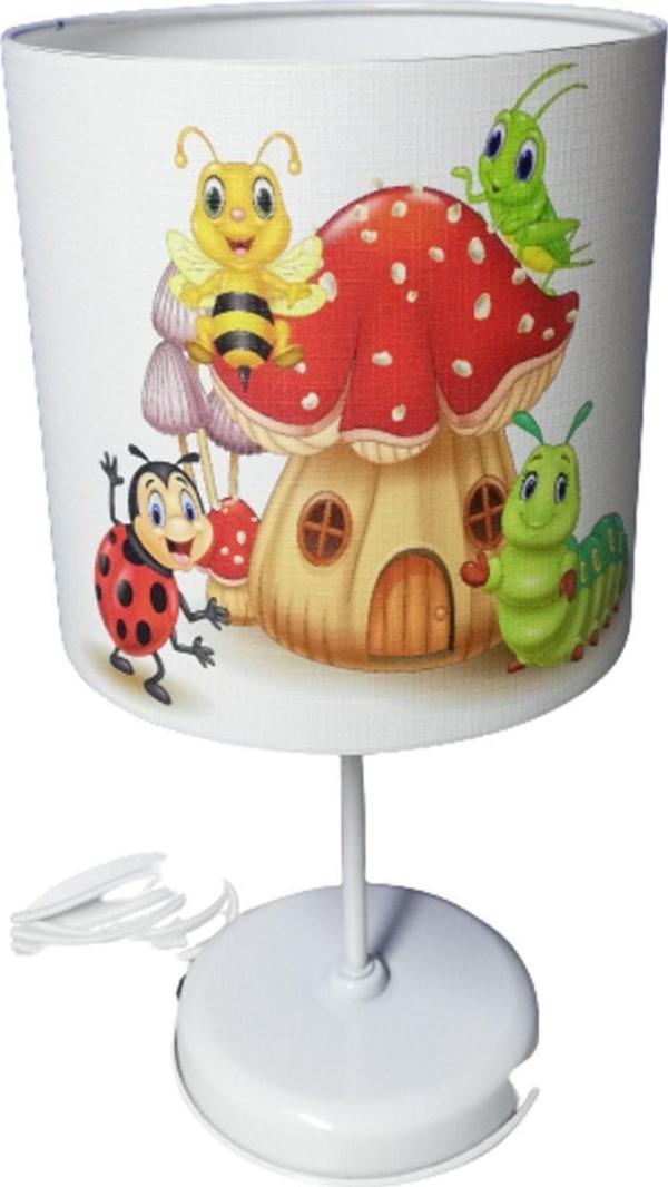 Tekay Aydınlatma Çocuk Odası Bebek Odası Abajuru Beyaz Metal Ayaklı - Image 1