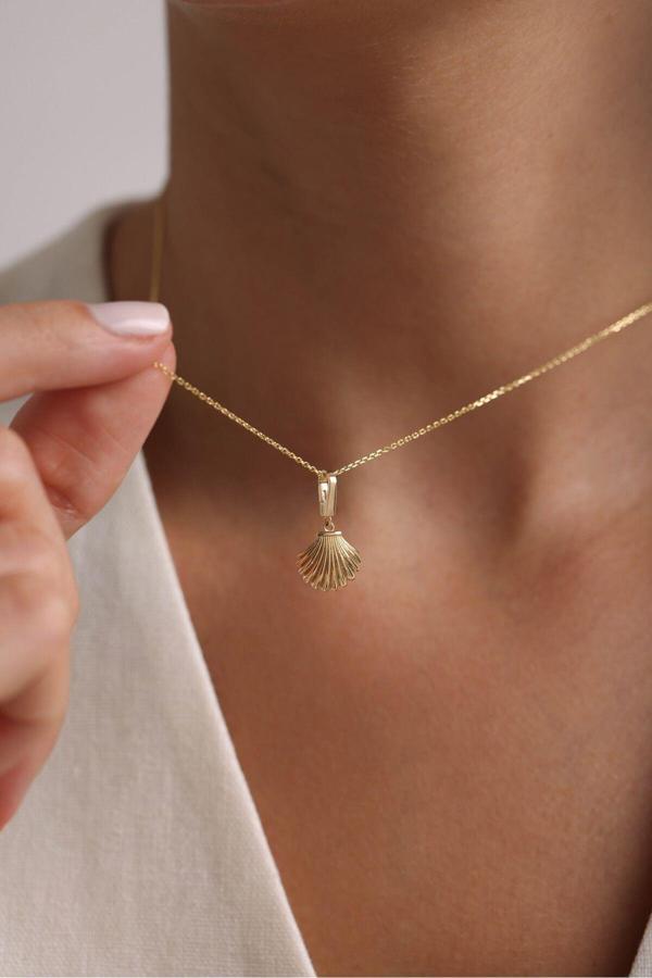 Deniz Kabuğu Shell Kilitli Charm Kolye Ucu - Image 1