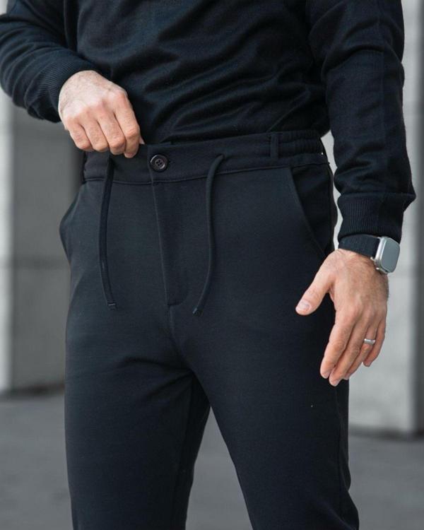 Manklas Jagger Erkek Pantolon Beli Lastikli Duble Paça Likrali Jogger Erkek Kumaş Pantolon - Image 1