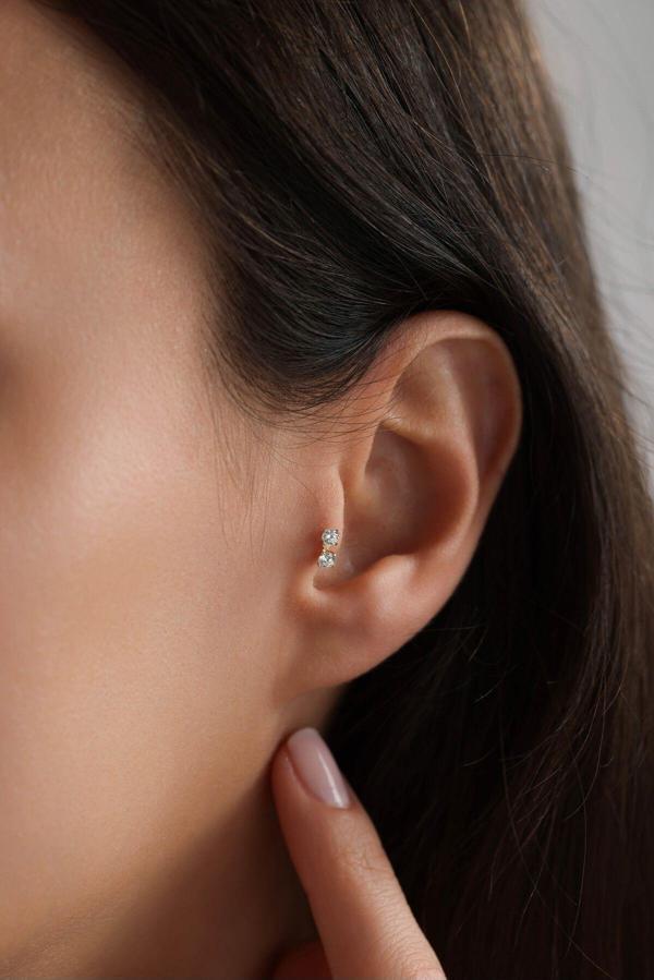 Taşlı Twin Tragus Küpe - Image 1