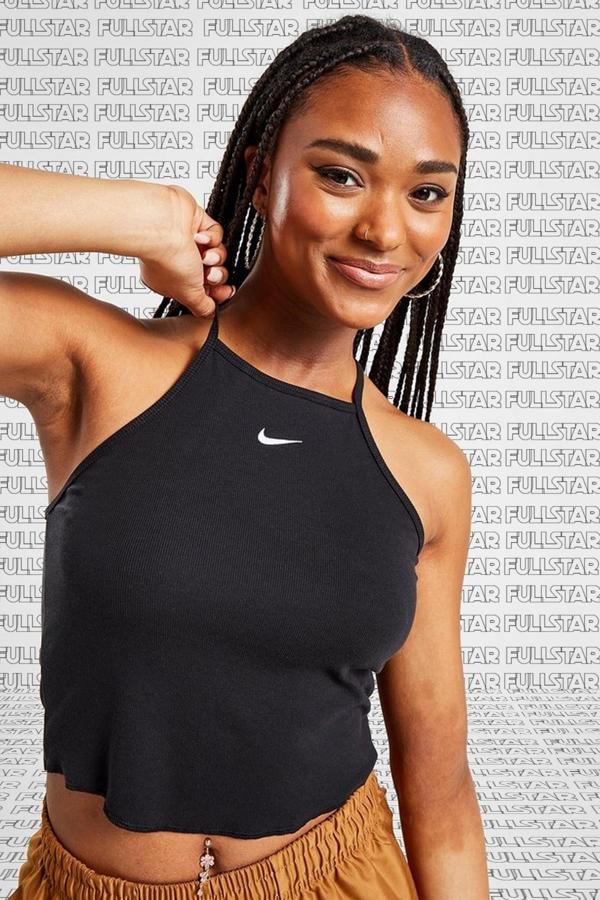 Nike Essential Cami Tight Fit Tank Top Black Likralı Fitilli Askılı Kadın Atlet Siyah - Image 1