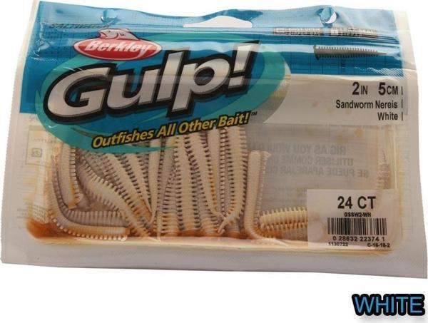 Berkley Gulp Alive Sandworm 5Cm 2İnç 24Ct Silikon Yem WHİTE - Image 1